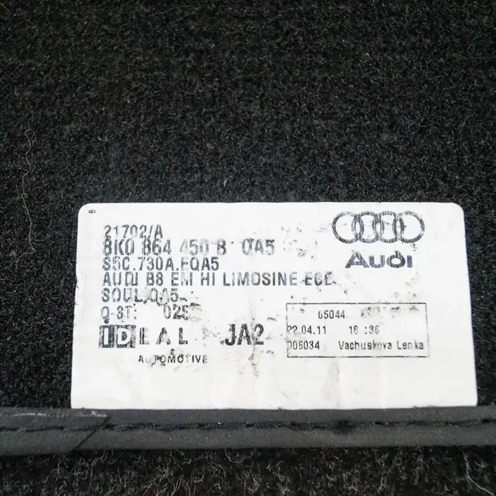 Audi A4 S4 B8 8K (2011 - 2015) 8K0864450B Комплект автомобильных ковриков — фото 2
