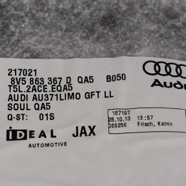 Audi A3/S3 8V (2012 - 2016) 8V5863367D Задний коврик салона — фото 4
