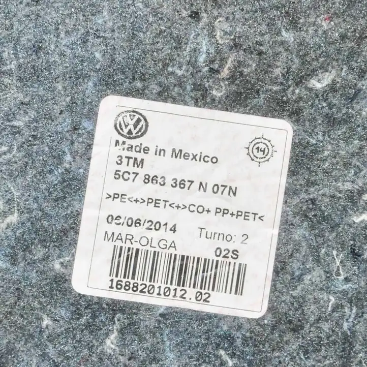 Volkswagen Jetta VI (2011 - 2018) 5C7863367N Задний коврик салона — фото 3