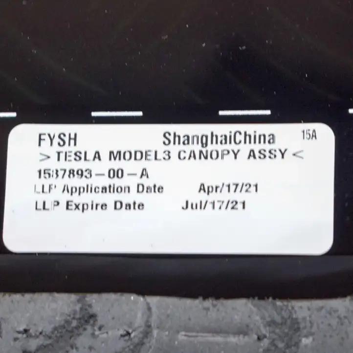 Tesla Model 3 (2017 - 2023) 158789300A Комплект люка крыши — фото 4
