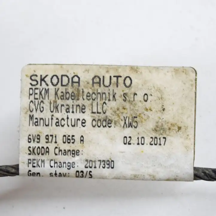 Skoda Fabia Mk3 (NJ) (2015 - 2021) 6V9971065A Проводка парктроников — фото 5