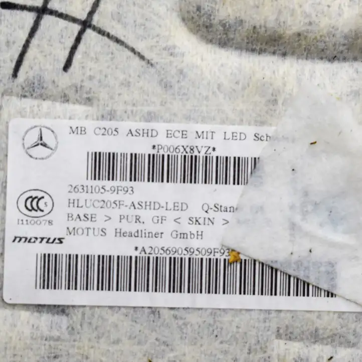 Mercedes-Benz C W205 (2014 - 2021) A2056905950 Потолочная обшивка — фото 5