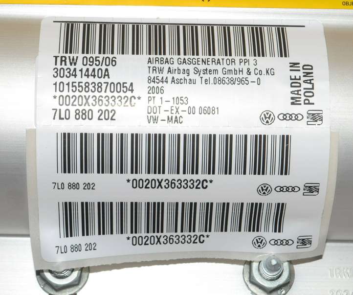 Volkswagen Touareg I (2002 - 2010)  7L0880202 Подушка безопастности пассажира