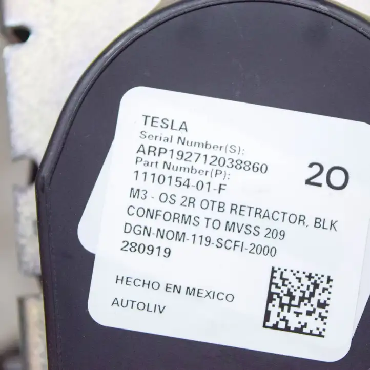 Tesla Model 3 (2017 - 2023) 111015401F Задний ремень безопасности — фото 5