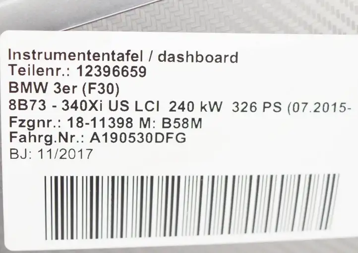 BMW 3 F30 F35 F31 (2012 - 2018) Воздушная решетка панели — фото 2
