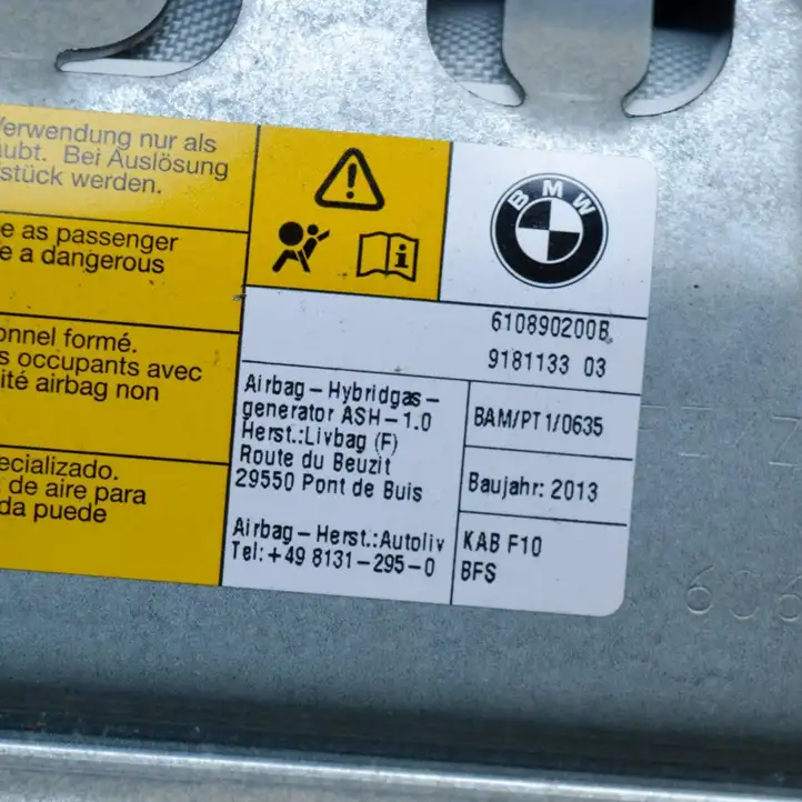 BMW 6 F12 F13 (2010 - 2018) 610890200B Коленная подушка безопасности — фото 6
