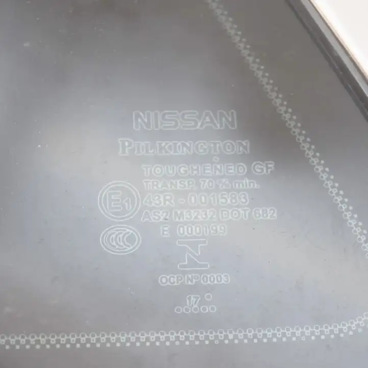 Nissan Qashqai (2017 - 2020) 43R001583 Заднее боковое стекло — фото 8