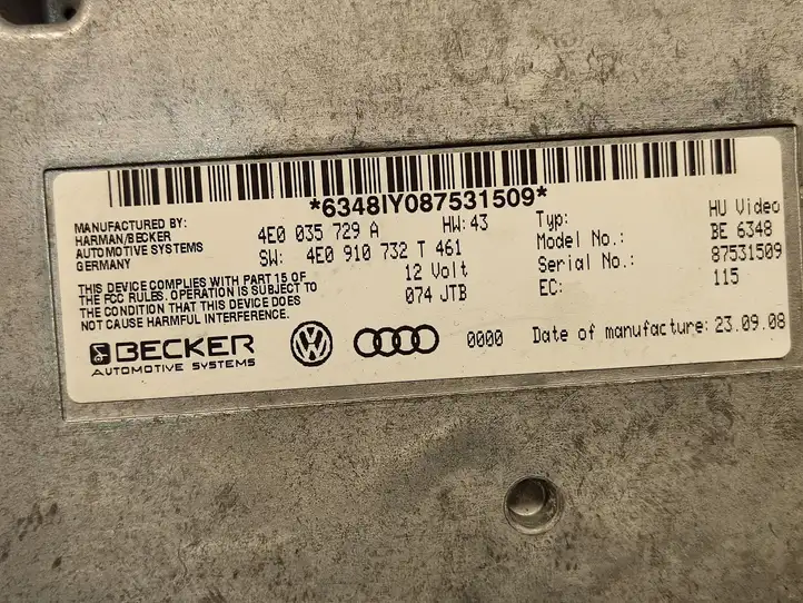 Audi A8 S8 D3 4E (2007 - 2010) 4E0035729A Контроллер мультимедийной системы — фото 4