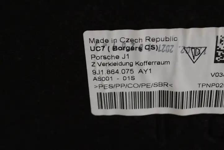 Porsche Taycan 9J1 (2019 - ) 9J1863668 Пол багажника — фото 7