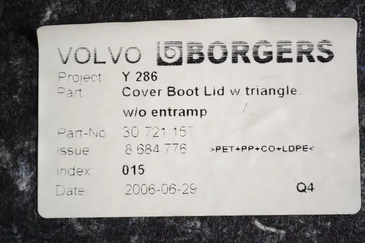 Volvo S80 (2006 - 2009) 30721157 Обшивка багажника — фото 5