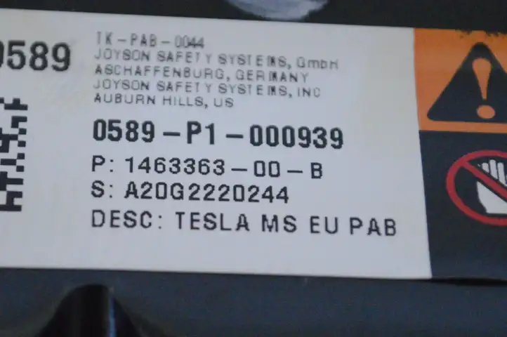 Tesla Model S (2016 - 2021) 146336300B Подушка безопасности пассажира — фото 5