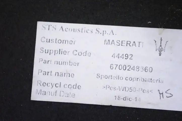 Maserati Ghibli (2013 - 2017) 6700248360 Задняя боковая обшивка салона — фото 5