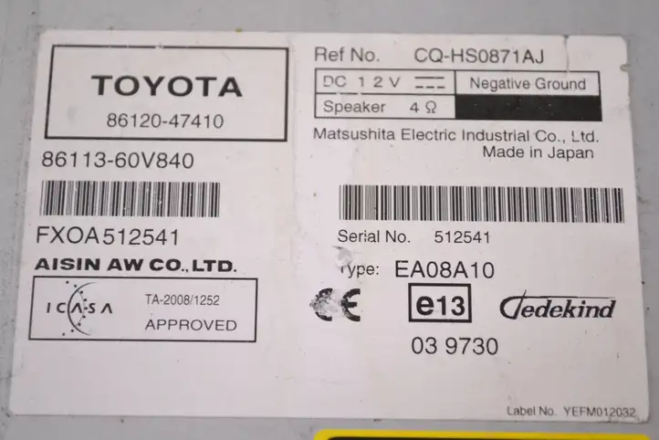 Toyota Prius (XW30) (2009 - 2015) 8611360V840 Магнитола / мультимедийная система — фото 2