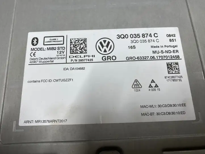 Volkswagen Golf VII (2013 - 2019) 3Q0035874C Магнитола / мультимедийная система — фото 7