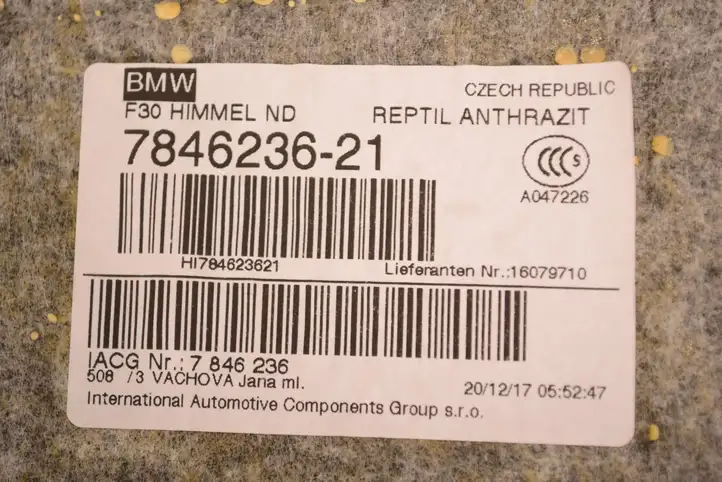 BMW 3 F30 F35 F31 (2012 - 2018) 7846236 Потолочная обшивка — фото 5
