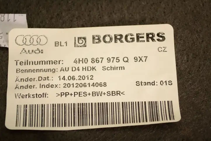 Audi A8 S8 D4 4H (2013 - 2017) 4H0867975Q Обшивка багажника — фото 6
