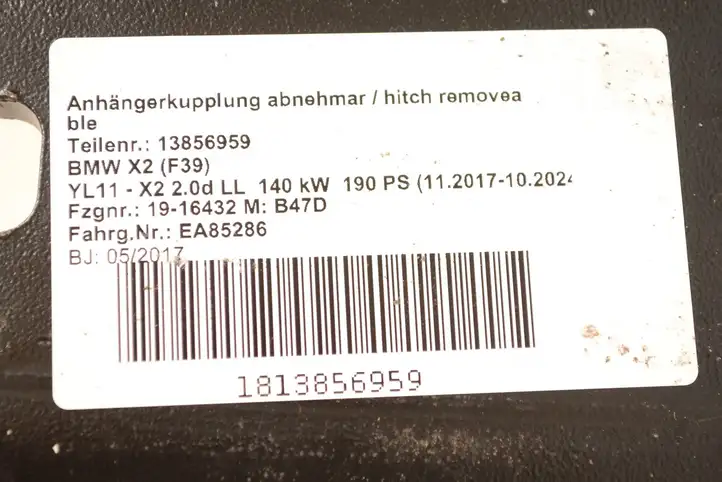 BMW X2 F39 (2018 - 2022) 71606883318 Комплект буксировочного крюка — фото 9