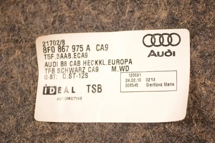 Audi A5 8T 8F (2007 - 2011) 8F0867975A Обшивка багажника — фото 5