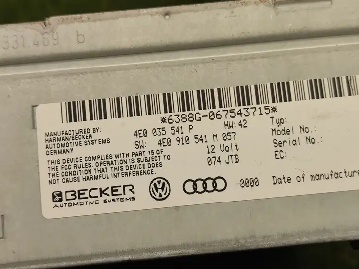 Audi Q7 4L (2005 - 2009) 4E0035541P Контроллер мультимедийной системы — фото 3