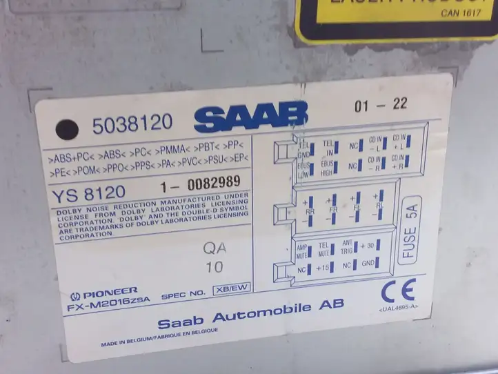 Saab 9-5 (1998 - 2005) YS8120 Магнитола / мультимедийная система — фото 4