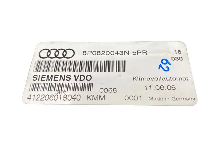 Audi A3/S3 8P (2004 - 2008) 8P0820043N Блок управления климат-контролем — фото 6