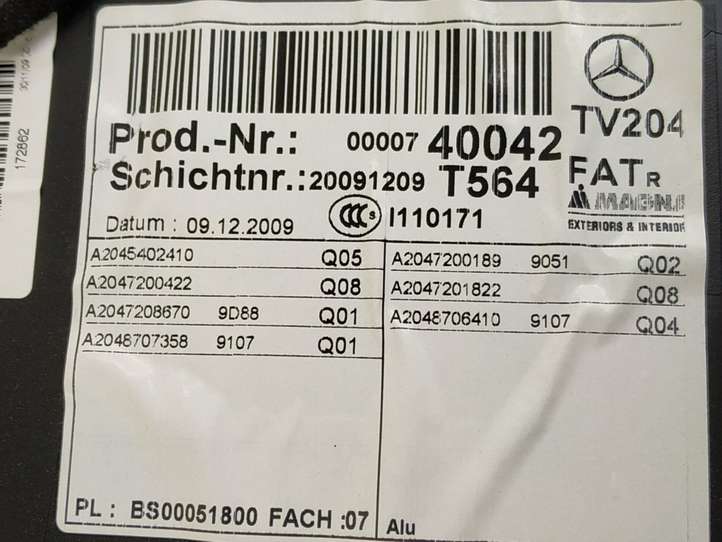 Mercedes-Benz C W204 (2007 - 2014)  DALISID4750 Обшивка передней двери