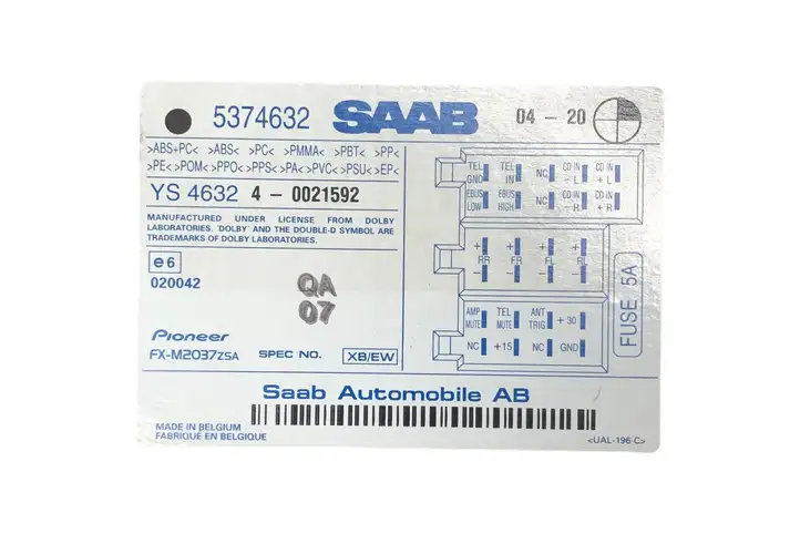 Saab 9-5 (1998 - 2005) 5374632 Магнитола / мультимедийная система — фото 7