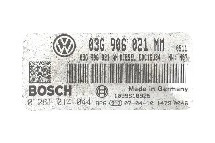 Volkswagen Touran I (2003 - 2010) 03G906021MM Блок управления двигателем (ЭБУ) — фото 5