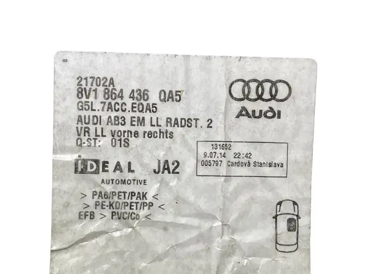 Audi A3/S3 8V (2012 - 2016) 8V4864452A Комплект автомобильных ковриков — фото 7