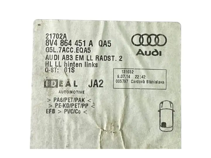 Audi A3/S3 8V (2012 - 2016) 8V4864452A Комплект автомобильных ковриков — фото 8