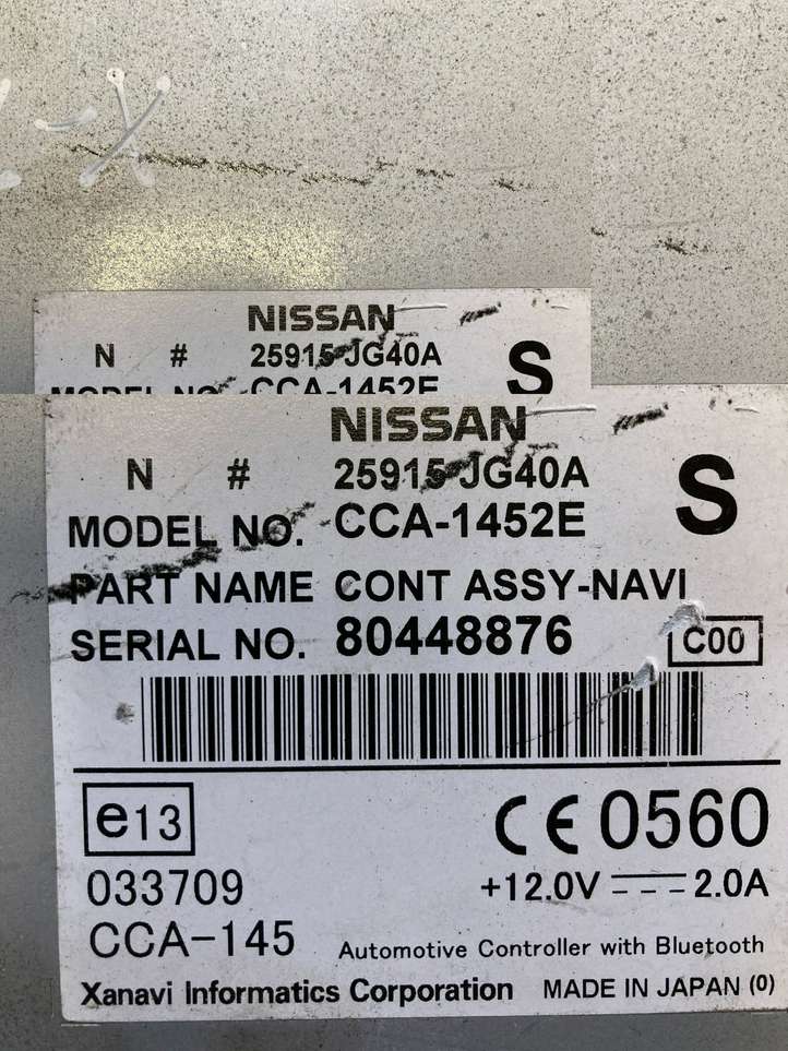 Nissan X-Trail T31 (2007 - 2014)  25915JG40A Блок управления навигации (GPS)