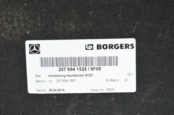Mercedes-Benz E A207 (2010 - 2017) 2076941525 Обшивка багажника — фото 4