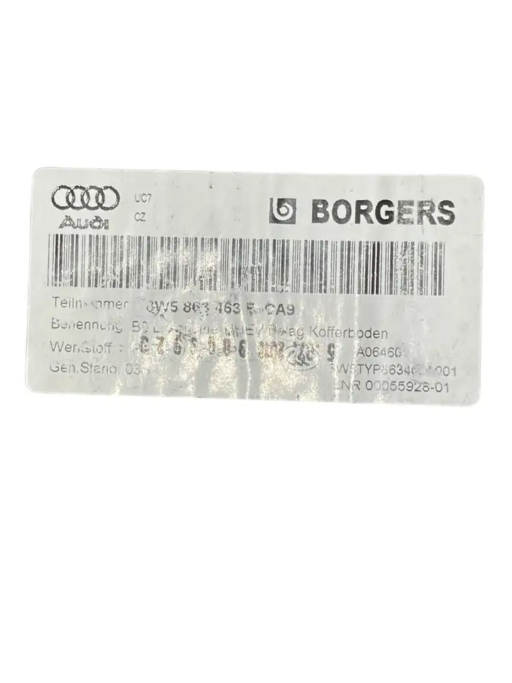Audi A4 S4 B9 (2015 - 2019) 8W5863463F Коврик багажника — фото 3