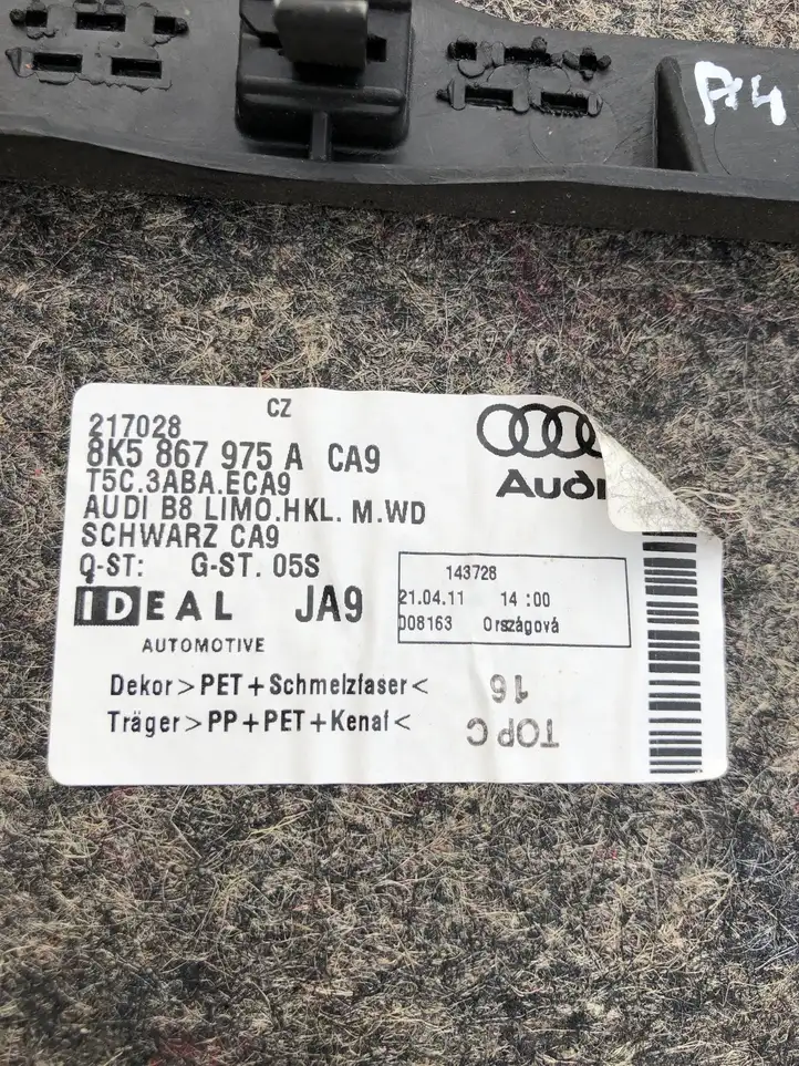 Audi A4 S4 B8 8K (2007 - 2011) 8K5867975A Основной отделочный щит — фото 2