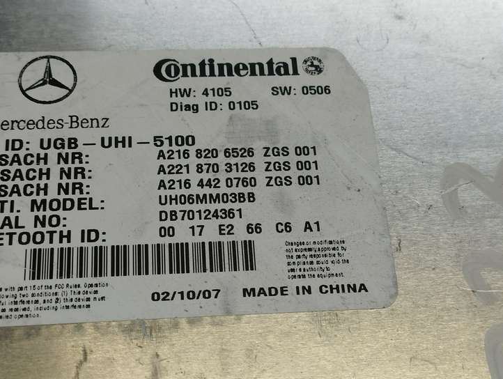 Mercedes-Benz S W221 (2005 - 2013)  A2168206526 Модуль «Bluetooth»