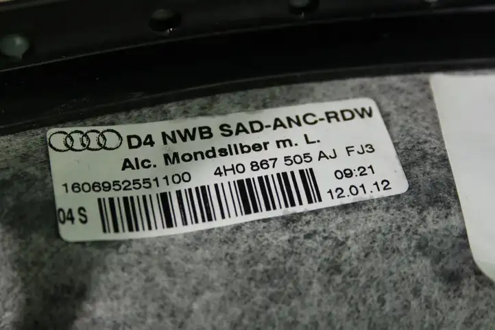 Audi A8 S8 D4 4H (2010 - 2014) 4H0867505 Потолочная обшивка — фото 8
