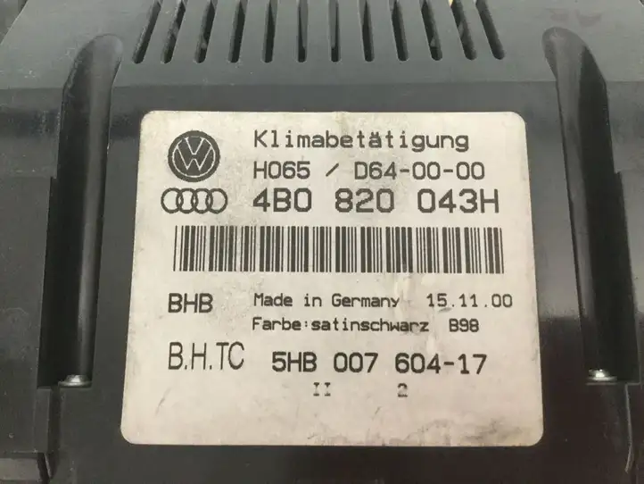 Audi A6 S6 C5 4B (1997 - 2001) 4B0820043H Блок управления кондиционером — фото 4