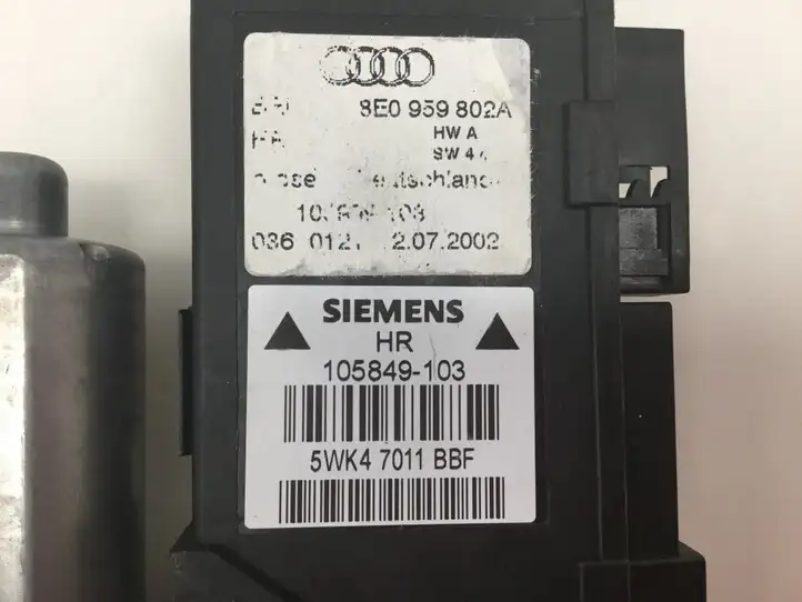 Audi A4 S4 B6 8E 8H (2000 - 2006) 8E0959802A Стеклоподъемник задней двери — фото 3