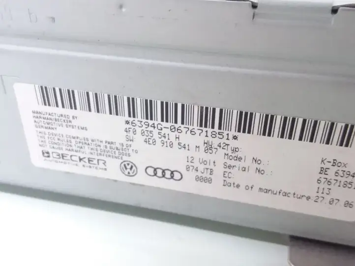Audi A6 S6 C6 4F (2004 - 2008) 4F0035541H Магнитола / мультимедийная система — фото 3