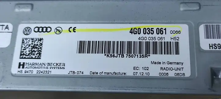 Audi A7 S7 4G (2010 - 2014) 4G0035061 Магнитола / мультимедийная система — фото 3