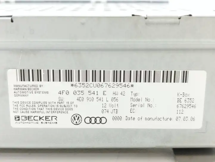 Audi A6 S6 C6 4F (2004 - 2008) 4F0035541E Магнитола / мультимедийная система — фото 6