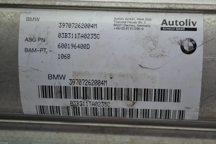 BMW 7 E65 E66 (2001 - 2008) 39707262004M Подушка безопасности пассажира — фото 5