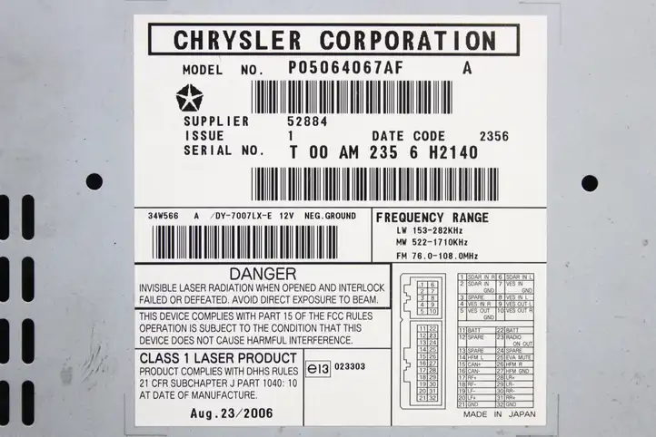 Chrysler 300 - 300C (2005 - 2011) P05064067AF Магнитола / мультимедийная система — фото 3
