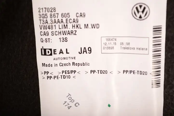 Volkswagen PASSAT B8 (2015 - ) 3G5867605 Обшивка багажника — фото 7