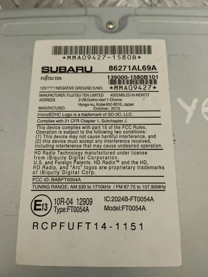 Subaru Outback (BS) (2014 - 2019) 86271AL69A Магнитола / мультимедийная система — фото 8