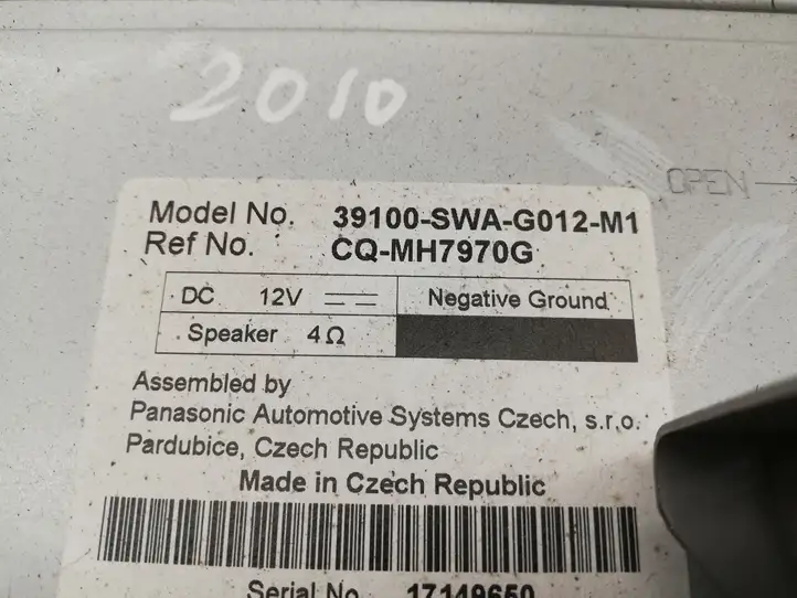 Honda CR-V (2009 - 2012) 39100SWAG012M1 Магнитола / мультимедийная система — фото 2