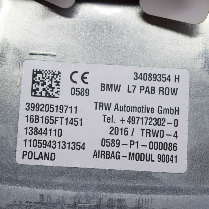 BMW 4 F36 Gran coupe (2014 - 2017)  9205197 Подушка безопастности пассажира