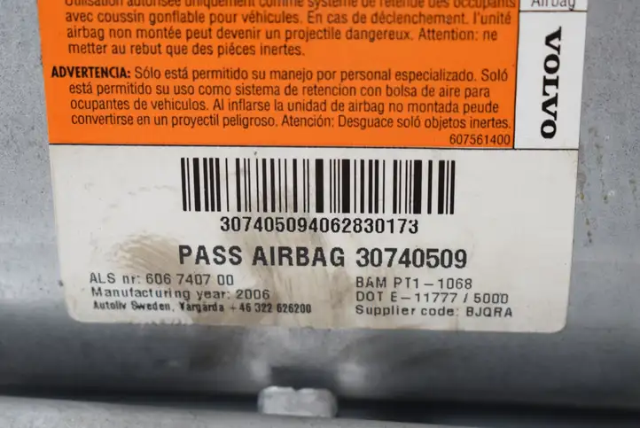 Volvo S60 (2004 - 2010) 30740509 Подушка безопасности пассажира — фото 5