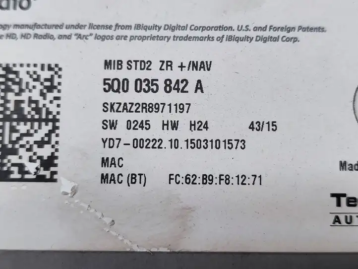 Skoda Superb B8 (3V) (2015 - 2023) 5Q0035842A Магнитола / мультимедийная система — фото 8