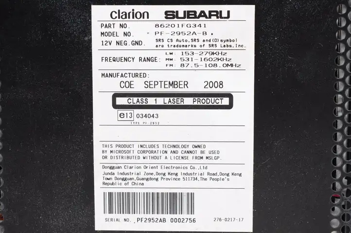 Subaru Impreza III (2008 - 2012) 86201FG341 Магнитола / мультимедийная система — фото 6